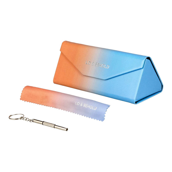 LO & BEHOLD Folding Triangle Hard Cover Case | Peach & Blue Fade